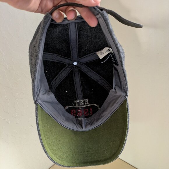 Vintage GAP Wool Hat 90s Gray Strapback – Leather Adjustable Back - Picture 7 of 8